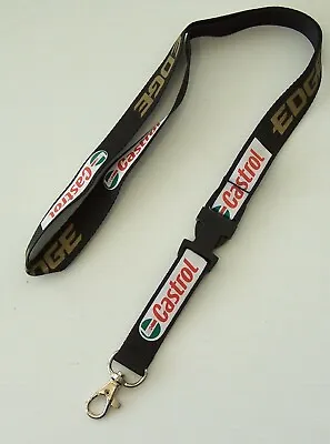 OLD CASTROL EDGE ENGINE OIL LANYARD W DETACHABLE KEY ID CLIP KEYRING LOGO PROMO • $8.40