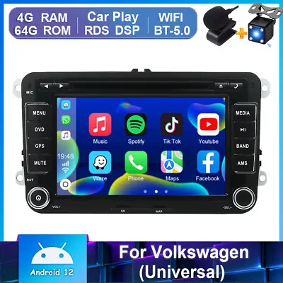 Car Stereo GPS CarPlay For VW Passat Golf 5 T5 Tiguan Caddy Android 12 DVD/CD AM • £179.99