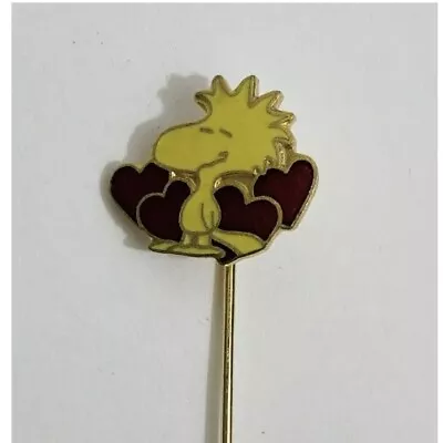 ✨ VTG Aviva Jewelry Snoopy Peanuts WOODSTOCK Enamel STICK LAPEL PIN Love Hearts • $8.99