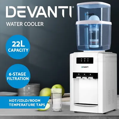 Devanti Water Cooler Dispenser 22L Bench Top Cold Hot Filter Purifier Three Taps • $122.95