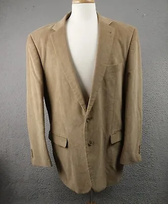 Alan Flusser Tan Corduroy Sport Coat Men's Size 46L 2-Button Blazer Jacket • $31.86
