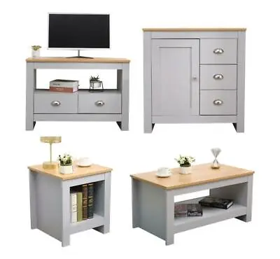 £85.99 • Buy Kingwudo Living Room Set 2/3 Pieces TV Cabinet Coffee/Lamp Table Storage Unit