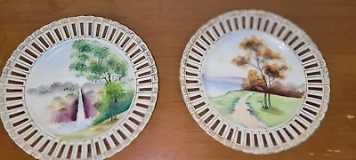 VINTAGE (2) Occupied Japan Ucagco China Hand Painted 7.25” Plate Japanese Scene • $22