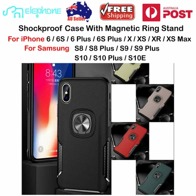 $39.99 • Buy For IPhone 6 X XR XS MAX Samsung S 8 9 10 E Plus Magnetic Ring Holder Cover Case
