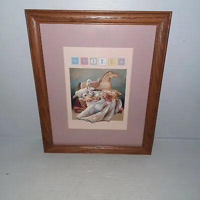 1980s  N.A. Noel Toy Basket & Rocking Horse Framed Art Print  • $39.99