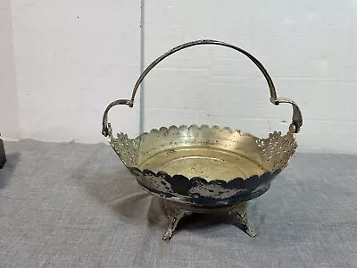 Vintage Antique Wilcox Silver Plate Fruit Basket Center  Ornate Bird Art Nouveau • $27.30