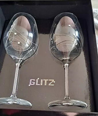 Dartington Crystal Glitz With Swarovski Elements Large Goblet Glasses • £19.99