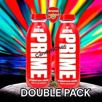 Arsenal Prime Hydration Limited Edition X2 Bottles By Logan Paul & Ksi In Hand • £9.95