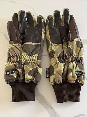 CABELA'S Thinsulate Gore-Tex Finger Leather Hunting Camo Gloves Men’s Size Large • $28.50