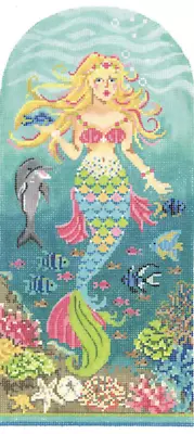 Needlepoint Handpainted Kelly Clark Dolphina Mermaid W/ Stitch Guide • $231.99