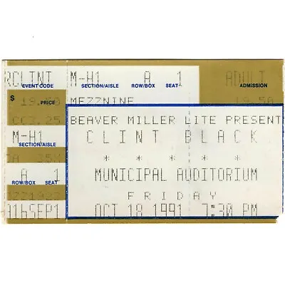 CLINT BLACK & MERLE HAGGARD & LORRIE MORGAN Concert Ticket Stub 1991 NASHVILLE • $6.99