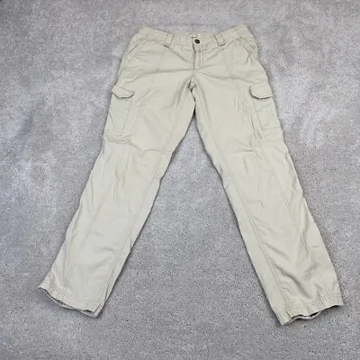 Eddie Bauer Pants Womens 8 Tan Khaki Cargo Ripstop Military Hiking Outdoors • $15.96