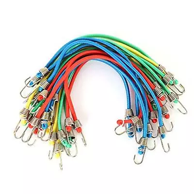  20 Pack Mini Bungee Cords 10 Inch Rubber Stretchy Bungee Cords Multicolor • $18.36