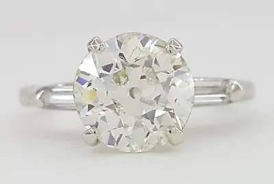 Antique Old European Cut Diamond Engagement Ring 3-Stone 1.66 Ct 14K White Gold • $6495