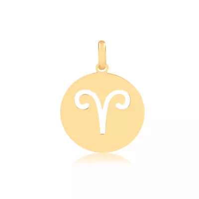 Aries Zodiac Sign 14k Solid Gold Medal Pendant For Necklace For TeensWomenMen  • $84.15