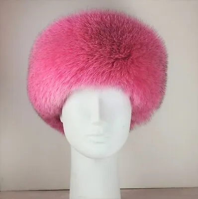 Real Hot Pink Fox Fur Headband Bubblegum Genuine Authentic Made In USA • $96.95