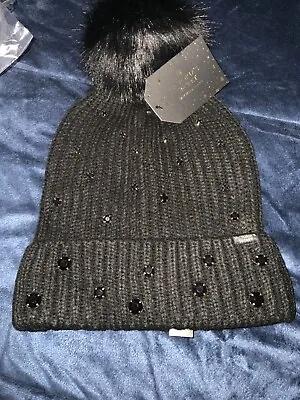 Nwt Victoria's Secret Pom Pom Hat Beanie Black • $18.74