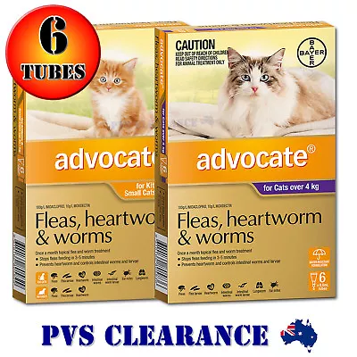 Advocate 6 For All Size Cats -  6 Pack - Orange Purple - Flea Worm Heartworm • $194.95