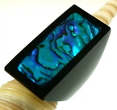 Natural Paua Abalone Shell Ring Size US 8 Women Men Jewelry Fashion AA179-C • $17.99