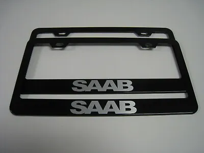 2 Brand New  SAAB  BLACK Metal License Plate Frame Front&Rear • $23.23