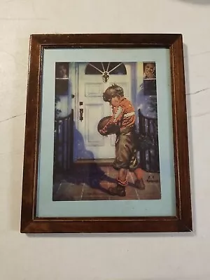 VINTAGE FOOTBALL PLAYER COLOR PRINT J. F. Kernan 1930's In Wood Frame 11 ×9  • $11.21