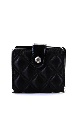 Jacobs By Marc Jacobs Womens Quilted Snap Closure Faux Leather Card Wallet Black • $42.69