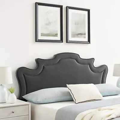 Modway Evangeline Performance Velvet Twin Headboard In Charcoal • $89.22