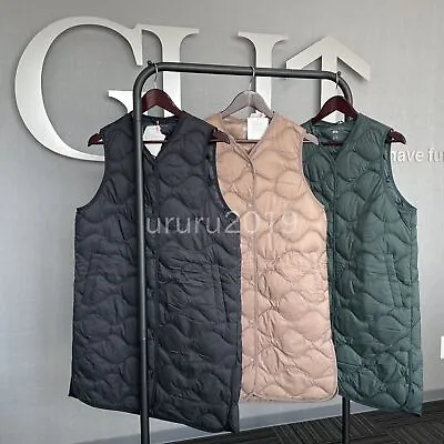 UNIQLO Ultra Light Down Long Vest BLACK BROWN DARK GREEN Japan Free Shipping • $155.60