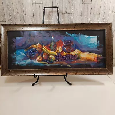 DAVID P.H. WONG Original Fruit  MODERN ABSTRACT Still Life FRAMED Mixed Media • $270