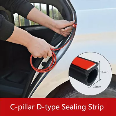 5M Universal Car Door Rubber Seal Trim Strip Weatherstrip Edge Cover D Shape DIY • $26.93