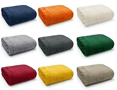 £11.95 • Buy Faux Fur Fleece Warm Chevron Large Zig Zag Soft Sofa Throw Plush Bed Blanket 