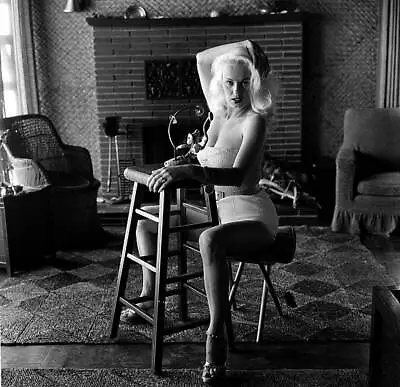 Actress Mamie Van Doren Poses At Home In LA 1956 OLD PHOTO 9 • $9