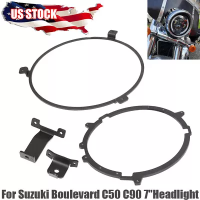 For Suzuki C50/C90 7  LED Headlight Adapter V2 Clamp Ring Kit Boulevard 2005-13 • $74.99