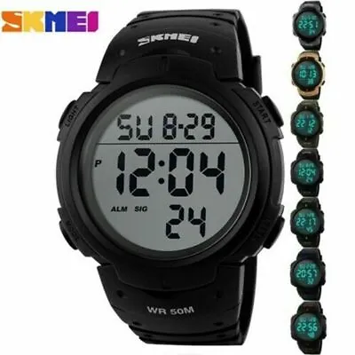 $8.99 • Buy SKMEI Men Waterproof Sports LED Military Stopwatch Quartz Digital Watches Gifts