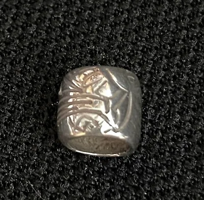 NICE HAND CARVED ESTATE STERLING SILVER PACIFIC NORTHWEST SALMON FISH BEAD 7mm • $43.99