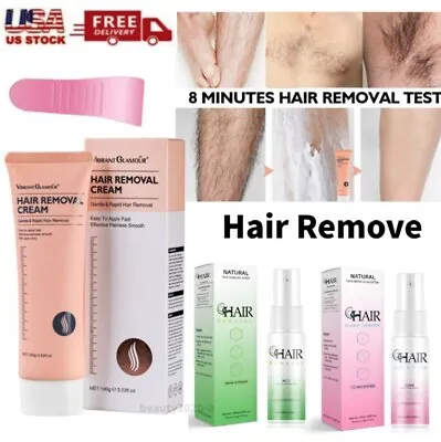 $9.35 • Buy Natural Permanent Hair Removal Cream Painless Stop Hair Growth Inhibitor Remover