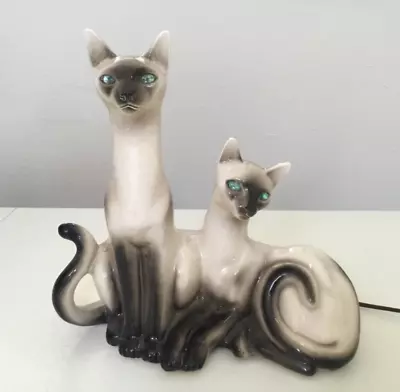 Vintage Mid Century Lane & Co Van Nuys Siamese Cat Tv Table Lamp 1958 • $225