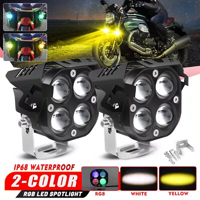 2X 3  LED Cube Light Spot Pods Daytime Safety Fog Lamp For Motorcycle Bike White • $35.89