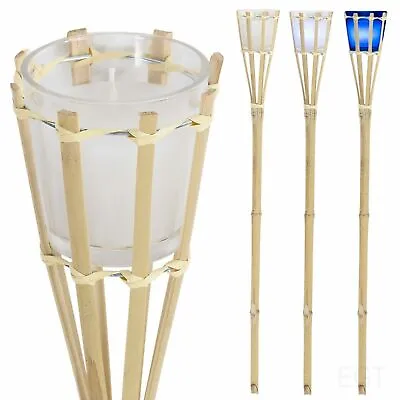 Colour Changing Citronella LED Bamboo Garden Torch Light Outdoor Patio Garden • £30.99