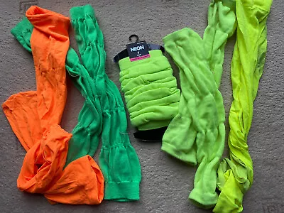 Neon Leg Warmers - Costume Accessory Fancy Dress Up Retro 70's 80's ~ 5 PAIRS • £20