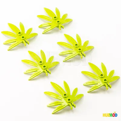 Lot Of 6 Genuine LEGO Lime 6x5 30239 Palm Plant Leaves Tree Swordleaf With Clip • $5.05
