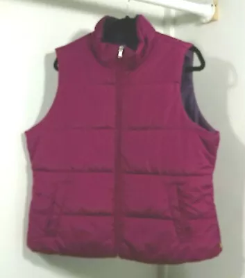 Made For Life Womens Plus Size Vest Red XL Zip Front Pockets • $11.90