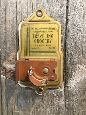 Vintage Traveling Grocery Advertising Broom Holder Country Store Display  • $75
