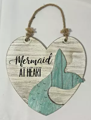 Wooden Mermaid Wall Decor Beach Art Hanging Mermaid Plaque Sign Nautical Decor • $16.95