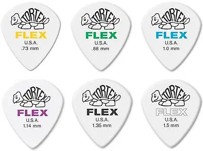 $5.40 • Buy 6 X Jim Dunlop Tortex Jazz III FLEX Variety Gauge Guitar Picks 468R Mixed