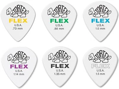 $5.40 • Buy 6 X Jim Dunlop Tortex Jazz III FLEX Variety Gauge Guitar Picks 468R Mixed