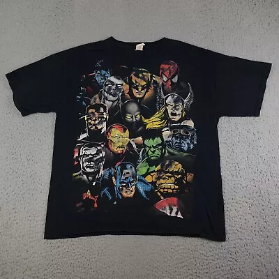 Vintage Marvel Shirt Mens Large Black Mad Engine Short Sleeve Avengers Graphic • $28.95