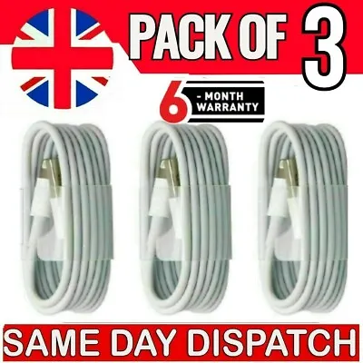 Fast Charger Sync USB Cable For Apple IPhone 5 6 7 8 X XS XR 11 12 13 Pro IPad • £2.80