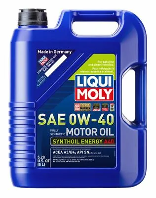 X5 LITER Liqui Moly SAE 0W-40 SYHTHOIL ENERGY A40 Engine Motor Oil For Porsche • $75.40