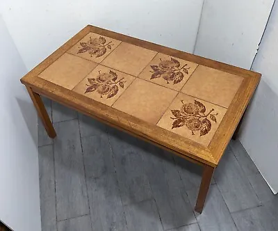 Vintage Mid Century Danish Modern Tile Top Teak Wood Coffee Table - Denmark • $405